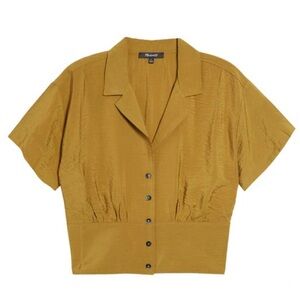 Madewell Drapey Banded-Bottom Button-Down Top Size XL